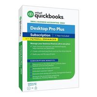 Intuit QuickBooks Desktop Pro Plus with Enhanced Payroll 2022 - 1 Year Subscription