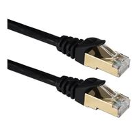 QVS 75 Ft. CAT 7 Slim Snagless Molded Boots Ethernet Cable - Black