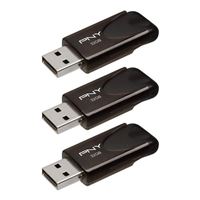 PNY Attache 32GB USB 2.0 Flash Drive - 3 Pack