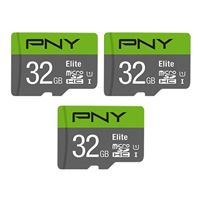 PNY 32GB Elite Class 10 U1 MicroSDHC Flash Memory Card 3-Pack