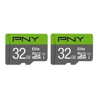 PNY 32GB Elite Class 10 U1 MicroSDHC Flash Memory Card 2-Pack