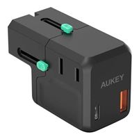 Aukey PA-TA06 Universal QC&PD3.0 Travel Plug Adapter Power Converter with 4 Ports