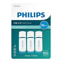 Philips 16GB Snow Edition USB 3.1 (Gen 1) Flash Drive - 3 Pack Blue