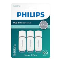 Philips 32GB Snow Edition USB 3.1 (Gen 1) Flash Drive - 3 Pack Gray