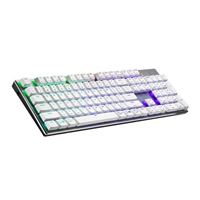 Cooler Master SK653 Wireless Bluetooth Silver White Mechanical Keyboard with Low Profile Blue Switches - White