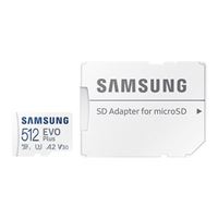 Samsung 512 GB EVO Plus microSDXC Class 10 / UHS-1 Flash Memory Card with Adapter