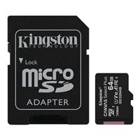 Kingston 64 GB Canvas Select Plus microSDHC A1, Class 10, UHS-1 Flash Memory Card - 3-Pack and Adapter