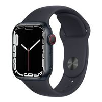 Apple Watch Series 7 GPS Cellular, 41mm Midnight Aluminum Case with Midnight Sport Band - Regular