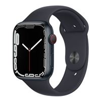 Apple Apple Watch Series 7 GPS Cellular, 45mm Midnight Aluminum Case with Midnight Sport Band - Regular