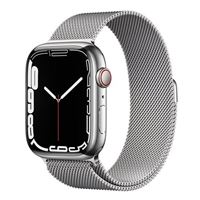 Apple Watch Series 7 GPS Cellular, 45mm Silver Stainless Steel Case with Silver Milanese Loop