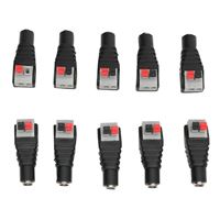 Inland Clip Type DC Female 2.1mm x 5.5mm Power Plug 10 Pack Power Jack Adapter 12V 5.5mm x 2.1mm 10 Male Supply Plug Connector for Led Strip CCTV Security Camera Solderless