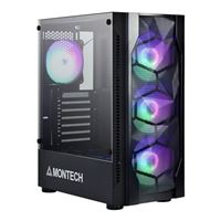 Montech X1 Tempered Glass ATX Mid-Tower Computer Case - Black