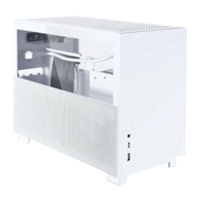Lian Li Q58 Tempered Glass Mini-ITX Mini Tower Computer Case with PCIe 3.0 Riser Card - White