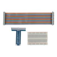 Inland RPi GPIO Breakout Expansion Kit for Raspberry Pi - T-Type Expansion Board + 400 Points Tie Points Solderless Breadboard + 40 pin IDE Male - Female - Male Extension Cable