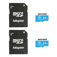 Micro Center Premium 64GB microSDXC Card UHS-I Flash Memory Card C10 U3 V30 A1 Micro SD Card with Adapter - 2 Pack