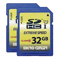 Micro Center 32GB SD Card Class 10 SDHC Flash Memory Card - 2 Pack