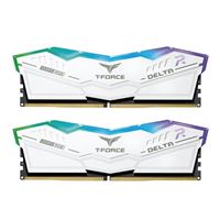 TeamGroup T-Force Delta RGB 32GB (2 x 16GB) DDR5-6400 PC5-51200 CL40 Dual Channel Desktop Memory Kit FF4D532G6400HC4 - White