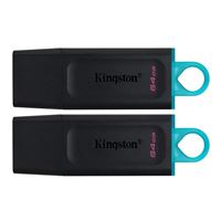 Kingston 64GB DataTraveler Exodia SuperSpeed+ USB 3.1 (Gen 1) Flash Drive - Black 2 pack