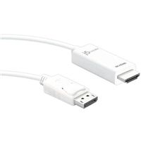 j5create DisplayPort Male to HDMI Male 4K Audio/Video Cable 6 ft. - White