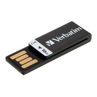 Verbatim 16GB Clip-It Hi-Speed USB 2 Flash Drive - Black