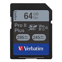 Verbatim 64GB Pro II Plus 1900X SDXC Class 10 / UHS-II Flash Memory...