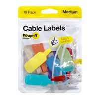 Wrap n Strap Medium, Multi-Color (10-Pack) Write On Cord Labels, Wire Labels, Cable Tags and Wire Tags for Cable Management and Identification for Electronics, Computers and More
