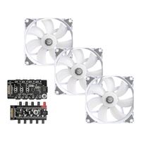 Bitspower Notos 120 RGB 120mm Case Fan w/ Controller - 3 Pack White
