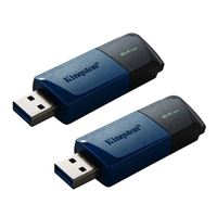 Kingston 64GB DataTraveler Exodia M SuperSpeed+ USB 3.2 (Gen 1) Flash Drive - Blue (2 Pack)