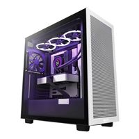 NZXT H7 Flow Tempered Glass Mid-Tower ATX Computer Case - White/Black