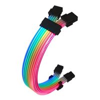  RGB Extension Cable Kit to 2 X 8-Pin GPU Addressable for Computer Gaming Case (2 x 6+2-Pin GPU)