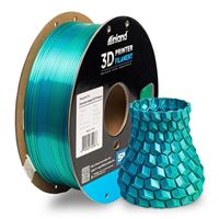 Inland 1.75mm PLA Dual Color Silk 3D Printer Filament 1kg (2.2 lbs) Cardboard Spool - Blue-Green