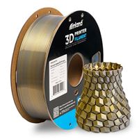 Inland 1.75mm PLA Dual Color Silk 3D Printer Filament 1kg (2.2 lbs) Cardboard Spool - Gold-Gray