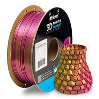 Inland 1.75mm PLA Dual Color Silk 3D Printer Filament 1kg (2.2 lbs) Cardboard Spool - Lime-Magenta