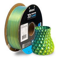 Inland 1.75mm PLA Dual Color Silk 3D Printer Filament 1kg (2.2 lbs) Cardboard Spool - Blue-Yellow