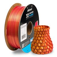 Inland 1.75mm PLA Dual Color Silk 3D Printer Filament 1kg (2.2 lbs) Cardboard Spool - Gold-Red