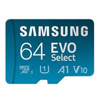 Samsung 64GB EVO Select + microSDXC Class 10 / UHS-I Flash Memory Card with Adapter