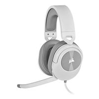 Corsair HS55 Stereo Gaming Headset (Leatherette Memory Foam Ear Pads, Lightweight, Omni-Directional Microphone, PC, Mac, PS5/PS4, Xbox Series X/S, Nintendo Switch, Mobile Compatibility) White