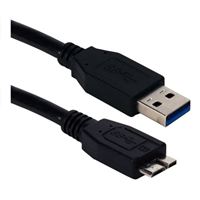QVS USB Type-A 3.0 to USB Type-B Micro Adapter Cable (10-Feet)