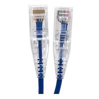 Micro Connectors 7 Ft. CAT 6A Ultra Slim Ethernet Cable - Blue