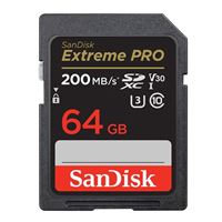 SanDisk 64GB Extreme PRO SDXC Class 10 USH-I V30 Flash Memory Card