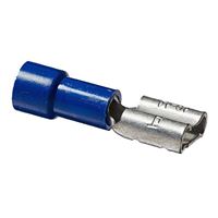 The Best Connection 16-14 AWG .250 Tab Blue Push-On Vinyl Insulated FM Disconnect - 100 Pieces