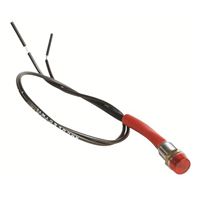 The Best Connection Red Mini Warning Light 16A at 12V w/ (2) 9&quot; Leads - Fits 1/4&quot; Hole