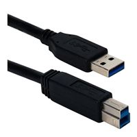 QVS USB 3.1 (Gen 1 Type-A) Male to USB 3.1 (Gen 1 Type-B) Male Cable 10 ft. - Black