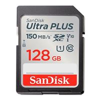 SanDisk 128GB Ultra PLUS SDXC Class 10 / U1 / UHS-1 / V10 Flash Memory Card with Adapter