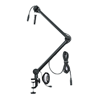 Gator Frameworks Professional Desk Mount Broadcast/Podcast Microphone Boom Stand with On-Air Indicator Light