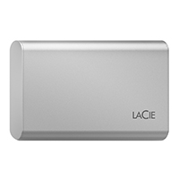 Seagate 1TB LaCie Portable SSD External Solid State Drive - USB-C, USB 3.2 Gen 2, speeds up to 1050MB/s, Moon Silver, for Mac PC and iPad, with Rescue Services (STKS1000400)