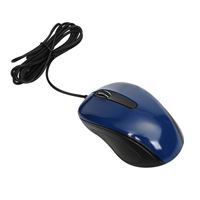 Inland USB wired optical mouse, 1000/1600/2000 DPI selectable, Three buttons, 1.5M cable, WIN7/8/10 and MAC OS - Blue