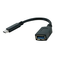 Inland USB 3.1 (Gen 1 Type-C) Male to USB 3.1 (Gen 1 Type-A) Female Adapter 6 in. - Black
