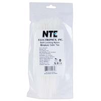 NTE Electronics Nylon Cable Ties 8 Inch Natural 100 pack