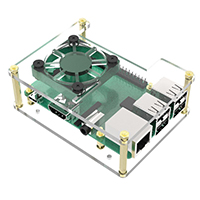Micro Connectors Acrylic Stackable Raspberry Pi Case with Fan